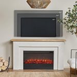 Real Flame Malie 68″ Electric Fireplace with Mantel & Remote Control - Image 9