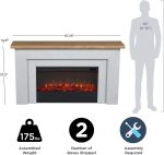 Real Flame Malie 68″ Electric Fireplace with Mantel & Remote Control - Image 8
