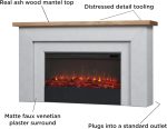 Real Flame Malie 68″ Electric Fireplace with Mantel & Remote Control - Image 7