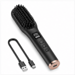 Rechargeable Hair Straightening Brush 160–200°C Digital Temperature Control Portable - Image 2