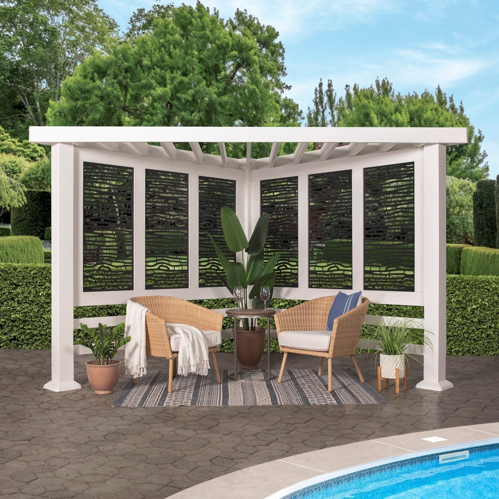 richmond-modern-steel-cabana-pergola-1215863-2 Richmond Modern Steel Cabana Pergola - Image 1