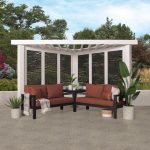Ridgedale Modern Steel Cabana Pergola with Conversational Seating - Image 3