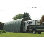 ShelterLogic 15 x 28 x 12 ft. Round Top Portable Garage Shelter, Gray - Image 2