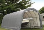 ShelterLogic 15 x 28 x 12 ft. Round Top Portable Garage Shelter, Gray - Image 4