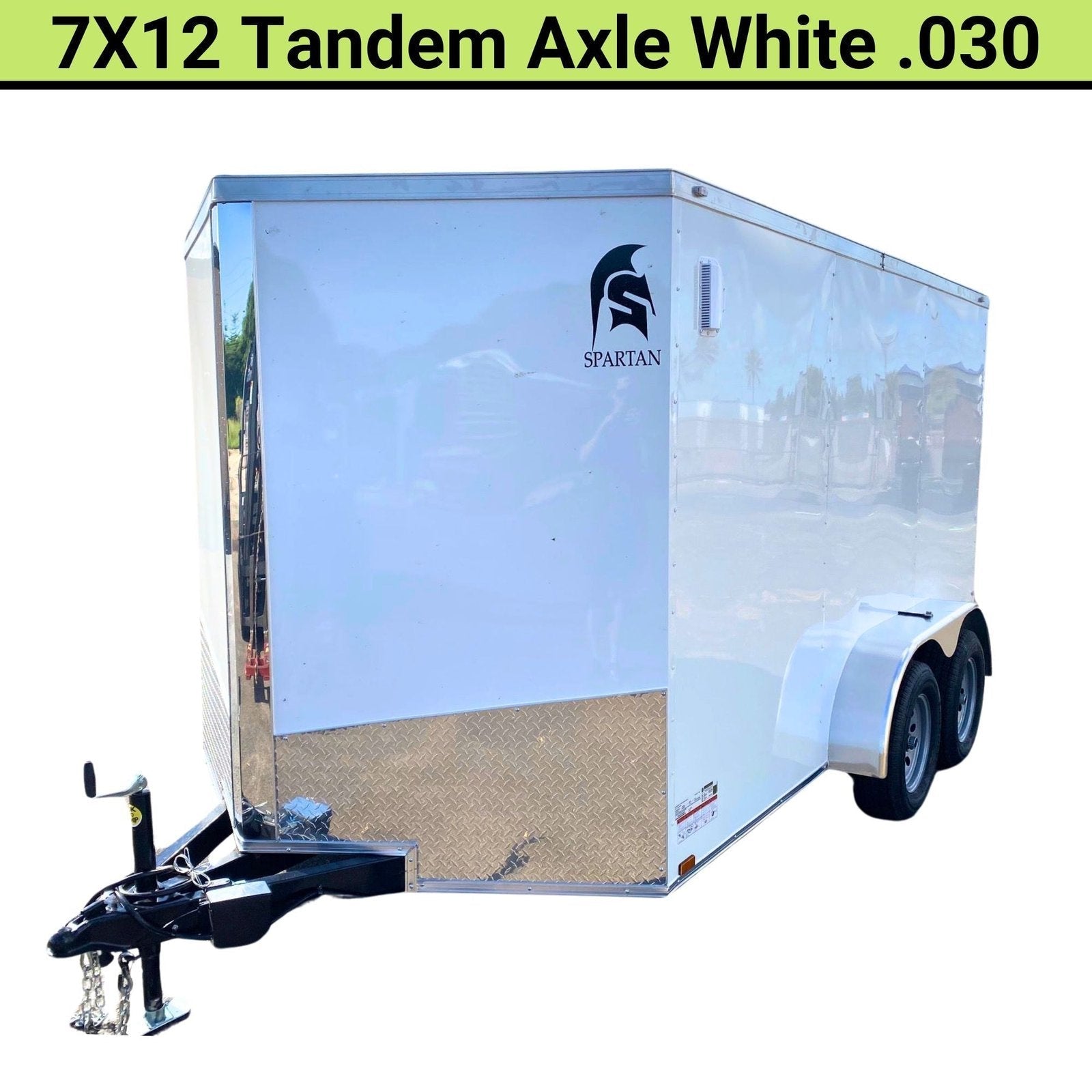 spartan-12-enclosed-cargo-trailer-tandem-axle-white-heavy-duty-cargo-hauler-sp7x12ta-7897290 Spartan 12 Enclosed Cargo Trailer Tandem Axle – White Heavy-Duty Cargo Hauler SP7X12TA - Image 1