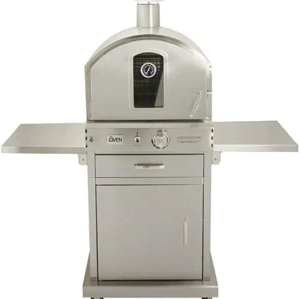 Summerset ‘The Oven’ Outdoor Freestanding Large Capacity Gas Ovens with Pizza Stones, Smoker Box and Mobile Cart, 304 Stainless Steel Construction, Natural Gas - Prioka