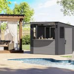 Suncast Cabana 8 x 7 ft. Resin Entertainment Storage Shed with Floor - Image 3