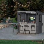 Suncast Cabana 8 x 7 ft. Resin Entertainment Storage Shed with Floor - Image 8