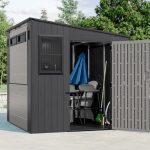 Suncast Cabana 8 x 7 ft. Resin Entertainment Storage Shed with Floor - Image 7
