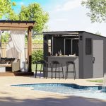 Suncast Cabana 8 x 7 ft. Resin Entertainment Storage Shed with Floor - Image 4