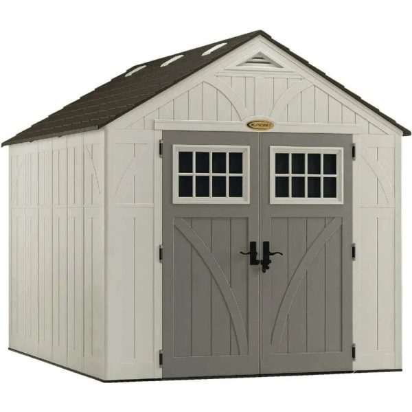 Suncast Tremont 8 x 10 ft. Resin Outdoor Storage Shed with Floor, Model BMS8100 - Prioka