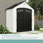 Suncast Vista 7 ft. x 4 ft. Resin Standard Modern Storage Shed with Floor Kit - Image 3