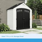 Suncast Vista 7 ft. x 4 ft. Resin Standard Modern Storage Shed with Floor Kit - Image 5