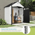 Suncast Vista 7 ft. x 4 ft. Resin Standard Modern Storage Shed with Floor Kit - Image 6