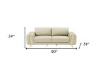 The Aldridge – Beige Italian Leather Sofa with Gold Legs - Image 5