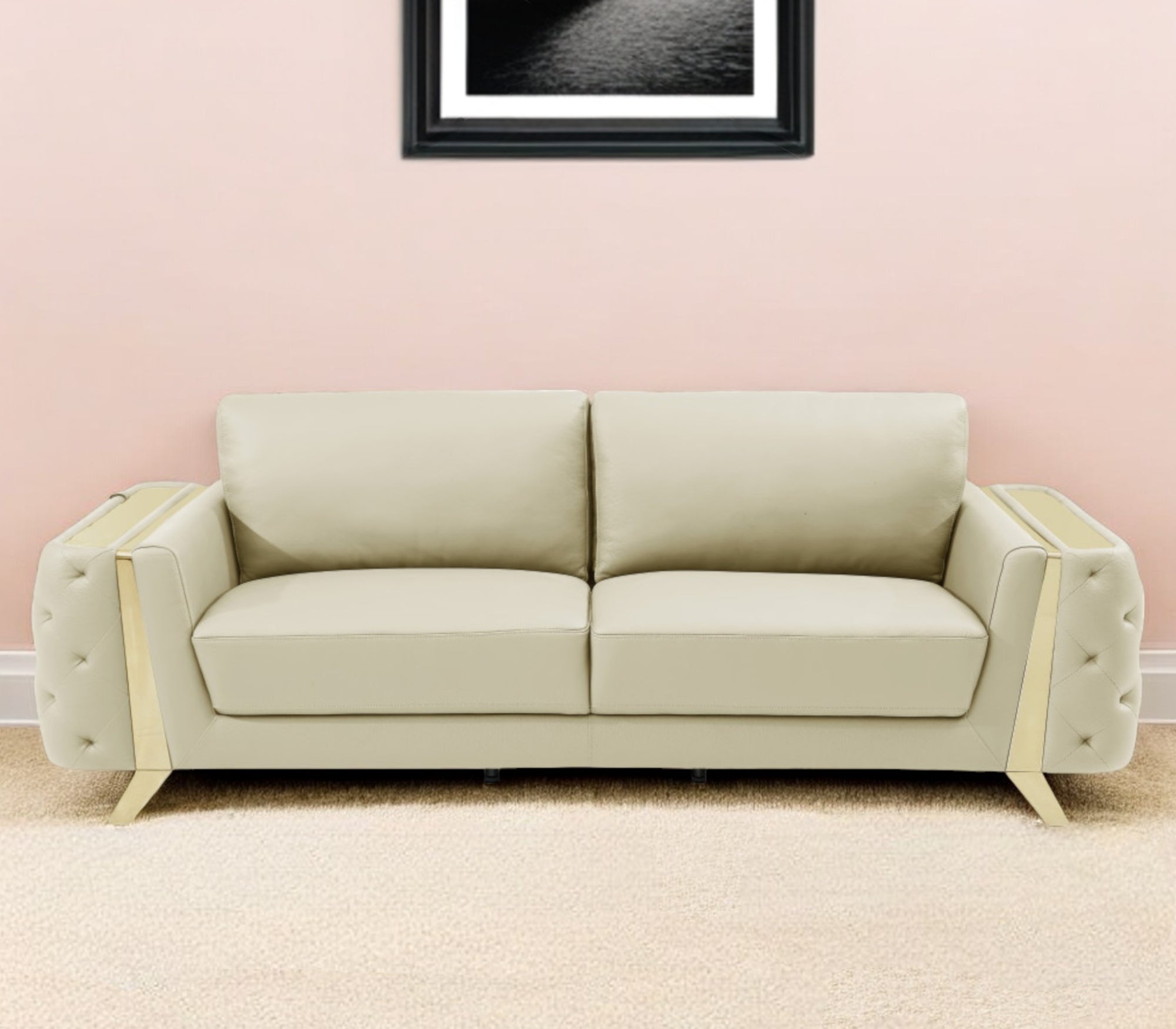 the-aldridge-beige-italian-leather-sofa-with-gold-legs-6652147 The Aldridge – Beige Italian Leather Sofa with Gold Legs - Image 1