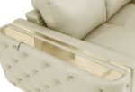 The Aldridge – Beige Italian Leather Sofa with Gold Legs - Image 7
