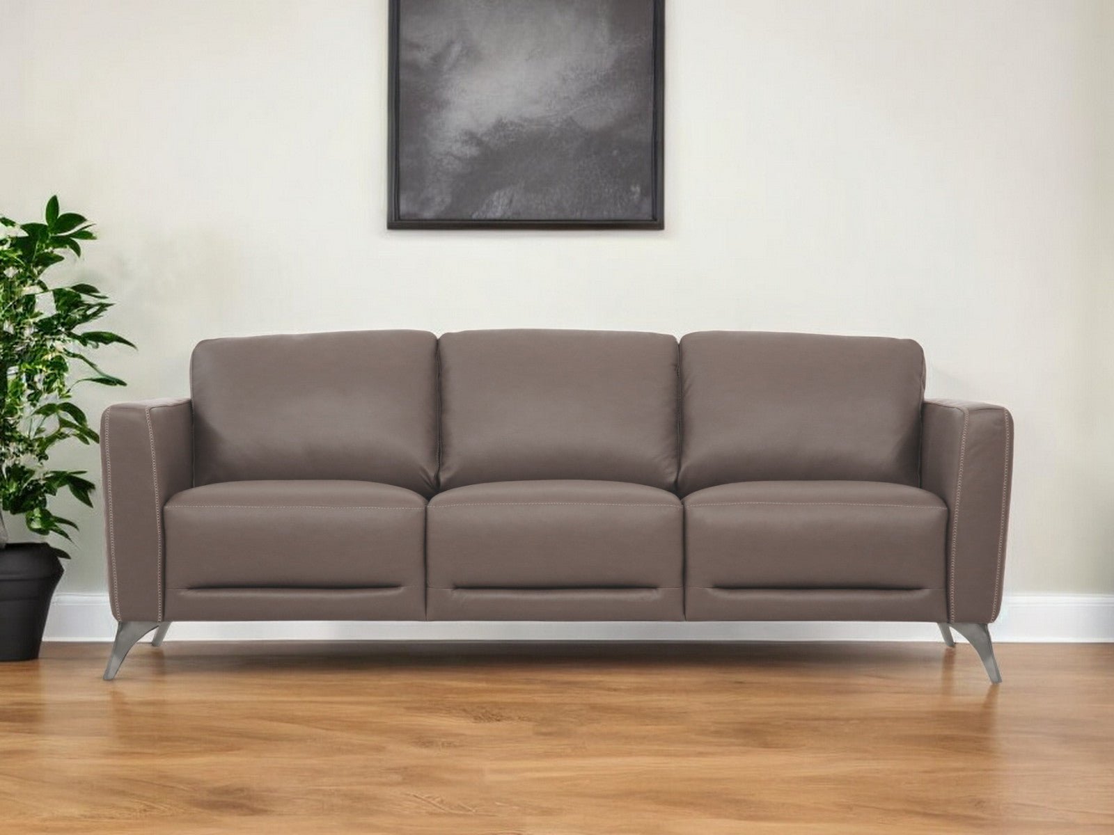 the-belmont-taupe-leather-sofa-with-black-legs-6214020 The Belmont – Taupe Leather Sofa with Black Legs - Image 1