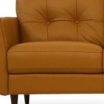The Longhorn – Orange Leather Sofa with Black Legs - Image 4