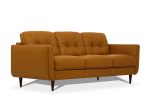 The Longhorn – Orange Leather Sofa with Black Legs - Image 6
