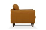 The Longhorn – Orange Leather Sofa with Black Legs - Image 5