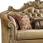 The Versailles – Bone Faux Leather Sofa with Gold Legs - Image 4