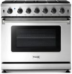 Thor Kitchen LRG3601U 36-Inch Professional Freestanding Gas Range with Convection Oven, Stainless Steel - Prioka