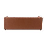 Ulysses Genuine Leather Sofa – Brown Channel-Tufted Luxury Sofa - Image 2