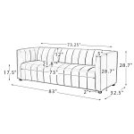 Ulysses Genuine Leather Sofa – Brown Channel-Tufted Luxury Sofa - Image 3
