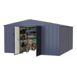 Veikous 10 ft. x 12 ft. Outdoor Metal Storage Shed with Lockable Door and Vents, Gray - Image 2