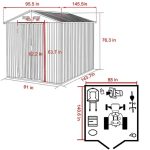 Veikous 8 x 12 Foot Outdoor Storage Shed with Lockable Door and Vents - Image 7