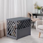 Wood Dog Crate Small Dog Cage Furniture Style Dog Kennel Lattice for Indoor Use with a Unique Slant Aesthetic Design - Image 3
