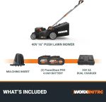 WORX Nitro 40V 16″ Cordless Lawn Mowers w/Brushless Motor 2.0 & Intellicut. - Image 5