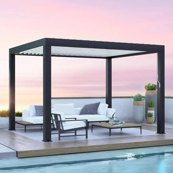 Yardistry Aluminum Louvered Pergola 12×12 ft - Prioka
