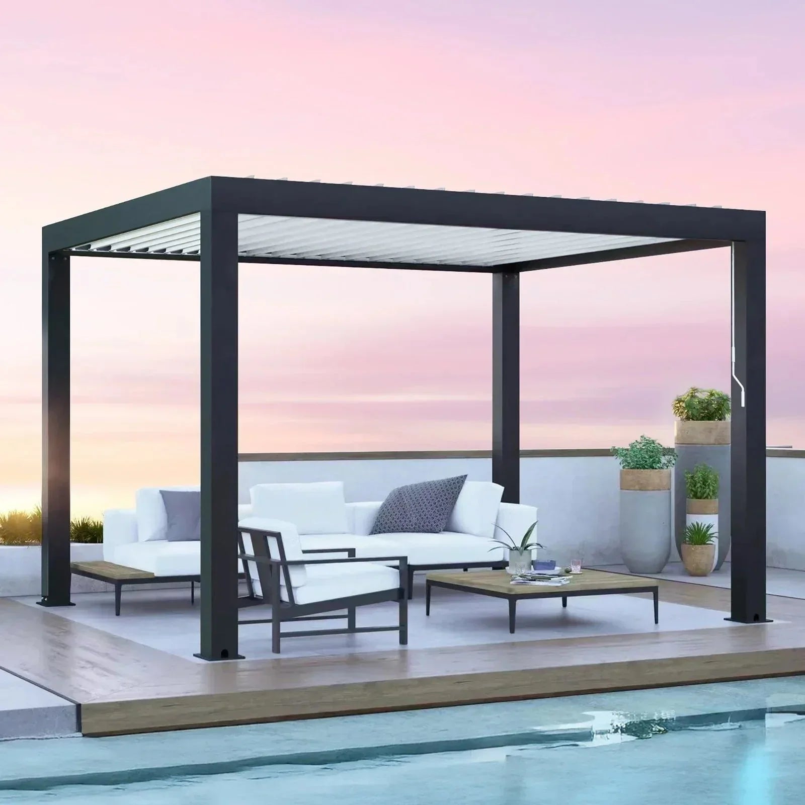 yardistry-aluminum-louvered-pergola-1212-ft-7331895-1 Yardistry Aluminum Louvered Pergola 12×12 ft - Prioka