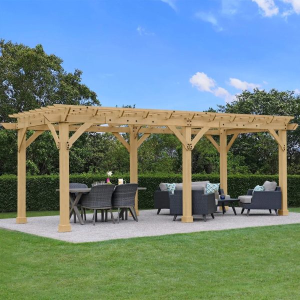 Yardistry Meridian Pergola Natural Cedar 10 ft×22 ft - Prioka