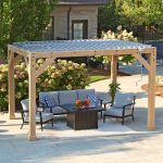 YardistryStructures 10 x 12 Ft Cedar Wood Louvered Pergola, Natural Cedar - Image 3