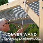 YardistryStructures 10 x 12 Ft Cedar Wood Louvered Pergola, Natural Cedar - Image 8