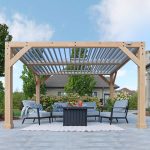 YardistryStructures 10 x 12 Ft Cedar Wood Louvered Pergola, Natural Cedar - Image 2