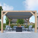 YardistryStructures 10 x 12 Ft Cedar Wood Louvered Pergola, Natural Cedar - Image 10