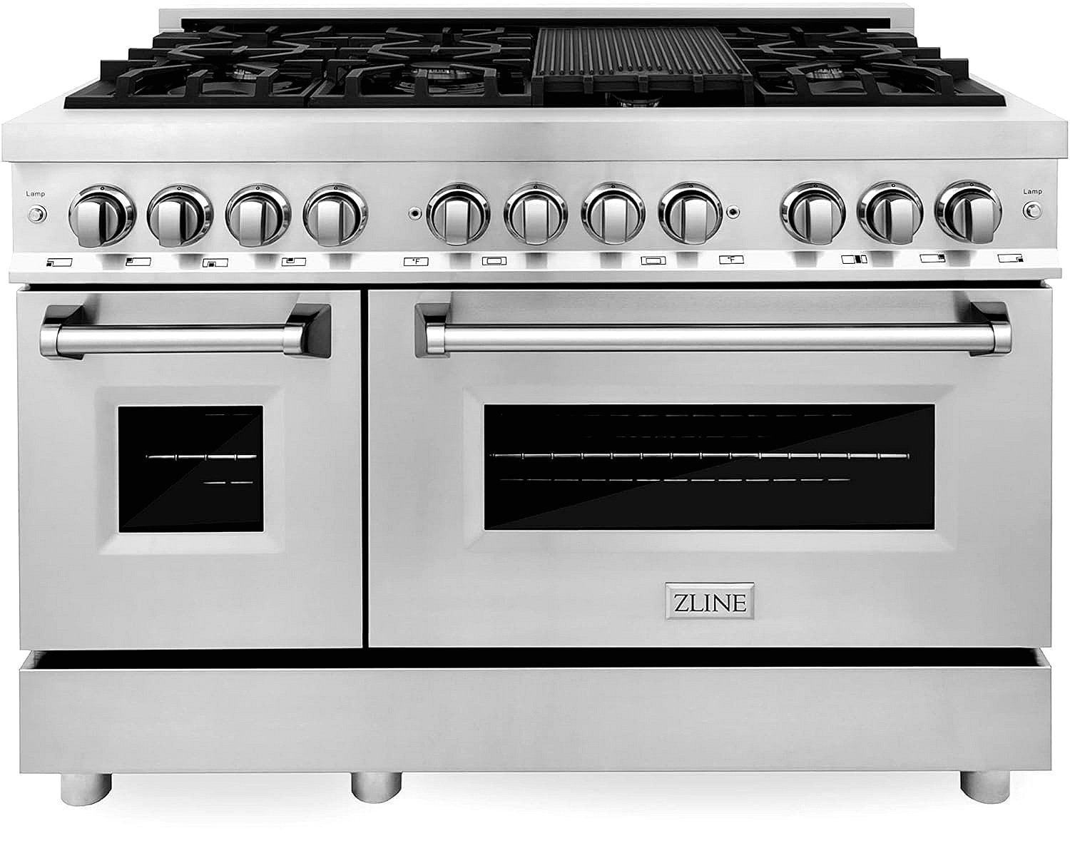 zline-48-inch-legacy-series-dual-fuel-range-with-7-burner-gas-cooktop-and-electric-convection-oven-stainless-steel-ra48-2758241 ZLINE 48-Inch Legacy Series Dual Fuel Range with 7 Burner Gas Cooktop and Electric Convection Oven, Stainless Steel (RA48) - Prioka