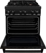 ZLINE Legacy 30-inch 4.0 Cu. Ft. Dual Fuel Range with Brass Burners, Black Stainless Steel (RAB-BR-30) - Image 5
